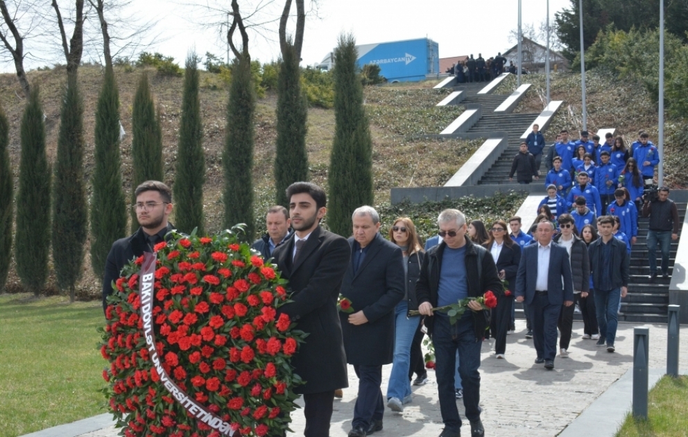 Bakı Dövlət Universitetinin müəllim və tələbə heyəti Quba Soyqırımı Memorial Kompleksini ziyarət edib VİDEO