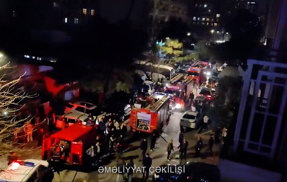 Nərimanov rayonunda yaşayış binasında baş verən yanğın söndürülüb – YENİLƏNİB VİDEO