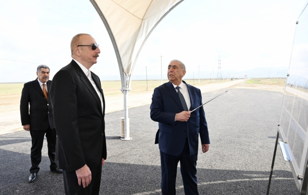 President Ilham Aliyev attended inauguration of highway in Hajigabul district VIDEO