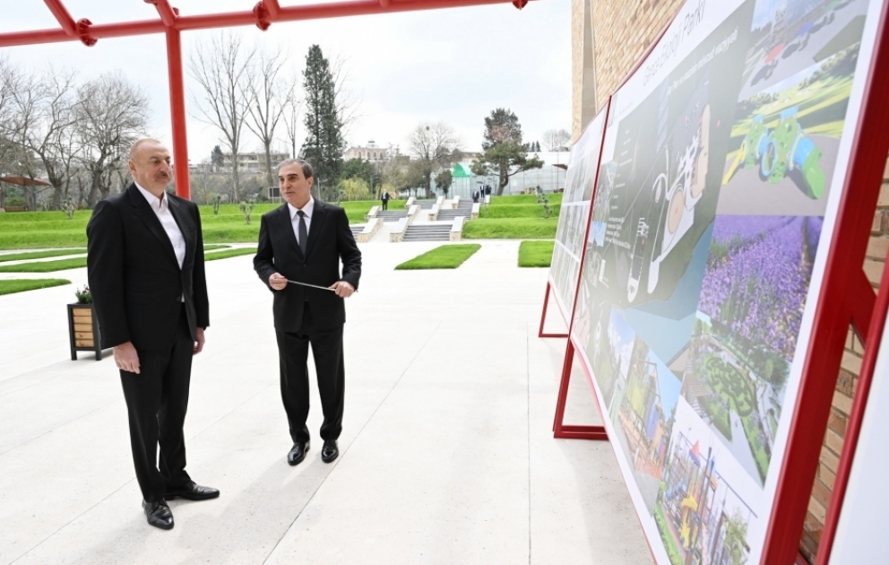 Gəncə şəhərində Ekoloji Park Kompleksinin tikintisi ilə tanışlıq  YENİLƏNİB VİDEO