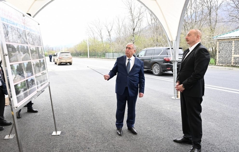 President Ilham Aliyev attended opening of Boyuk Pirali-Kichik Pirali-Khirkhatala-Jighatelli-Hamzali highway  VIDEO