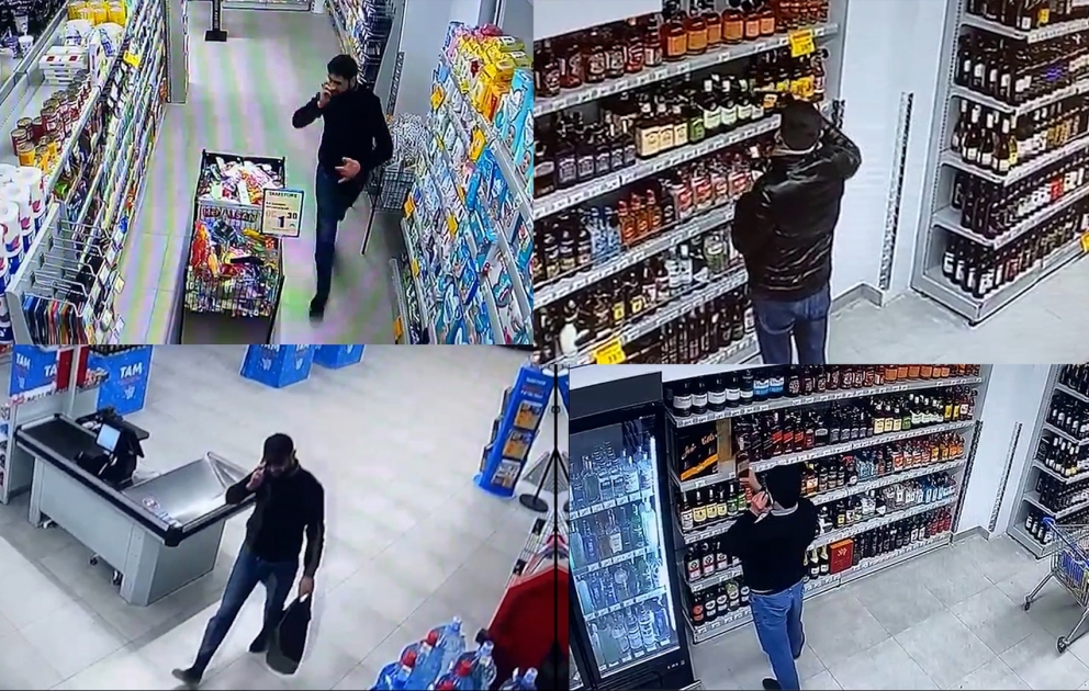 Marketdən 8 min manatlıq spirtli içki oğurlayan şəxs saxlanılıb VİDEO