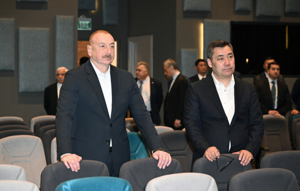 Azərbaycan və Qırğızıstan prezidentləri Ağdam Konfrans Mərkəzi ilə tanış olublar  YENİLƏNİB VİDEO