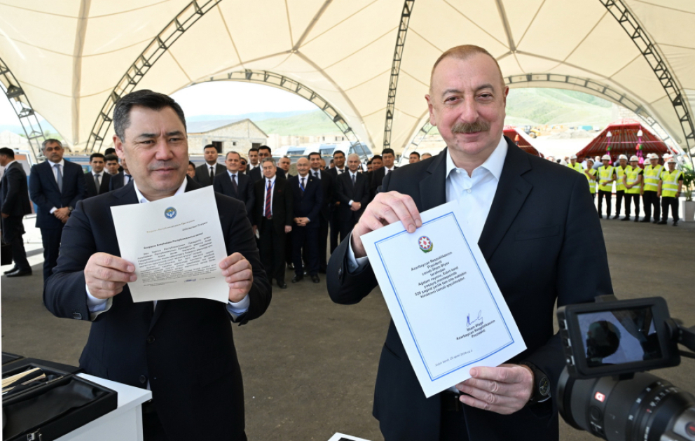 Presidents of Azerbaijan and Kyrgyzstan attended ground-breaking ceremony for secondary school of Khydyrly village in Aghdam VIDEO