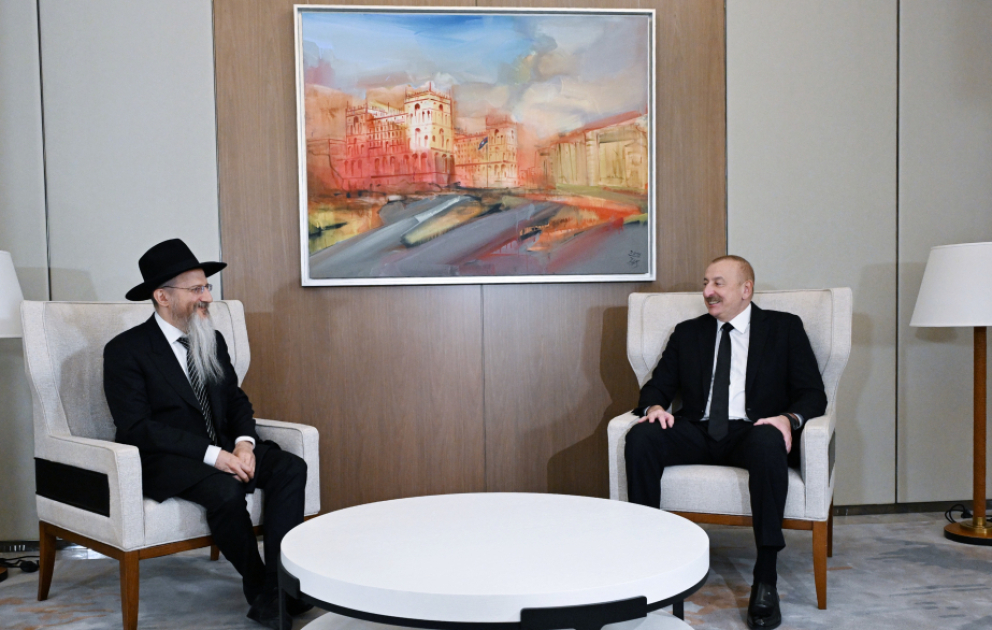 Prezident İlham Əliyev Rusiyanın Baş ravvinini qəbul edib  YENİLƏNİB VİDEO