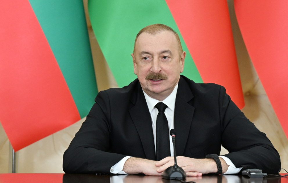 Prezident: Şərq-Qərb və əks istiqamət üzrə daha böyük həcmdə yüklərin daşınması münasibətlərimizi daha da gücləndirəcək VİDEO