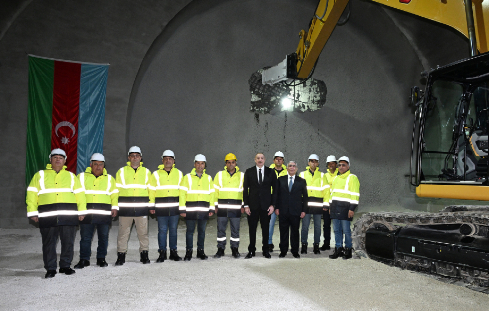 President Ilham Aliyev inspected progress of construction of Ahmadbayli-Fuzuli-Shusha highway and attended opening of first tunnel
