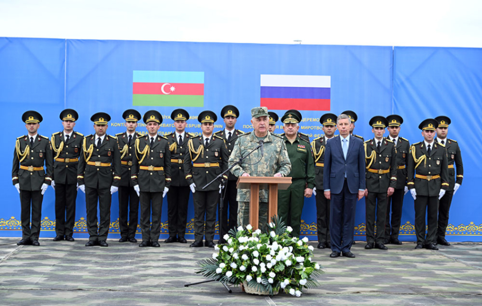Solemn ceremony to mark completion of mission of Russian peacekeeping contingent held in Khojaly VIDEO