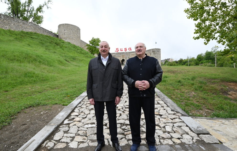 President Ilham Aliyev and President Aleksandr Lukashenko visited Shusha city VIDEO