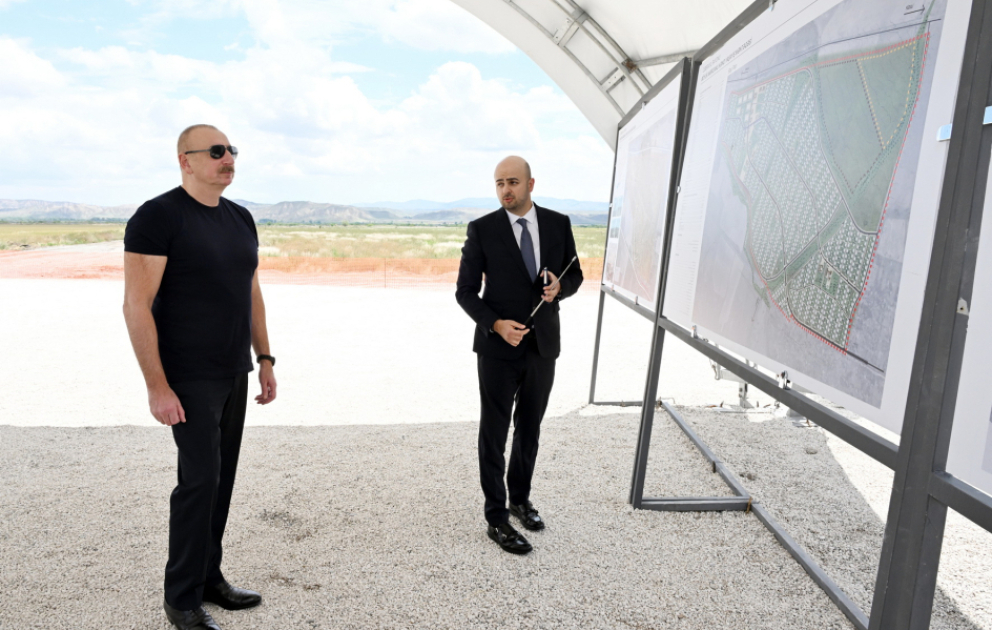 Präsident Ilham Aliyev legt Grundstein für Dorf Boyuk Marjanli im Rayon Jabrayil  AKTUALISIERT VIDEO