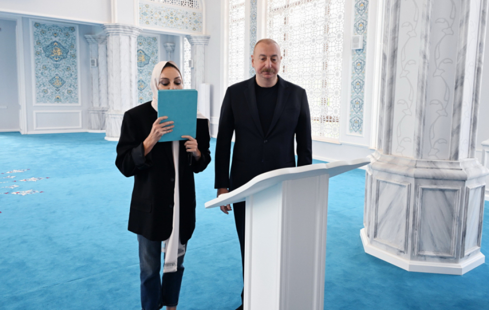 Prezident İlham Əliyev və birinci xanım Mehriban Əliyeva Zəngilan məscidinin açılışında iştirak ediblər  YENİLƏNİB VİDEO