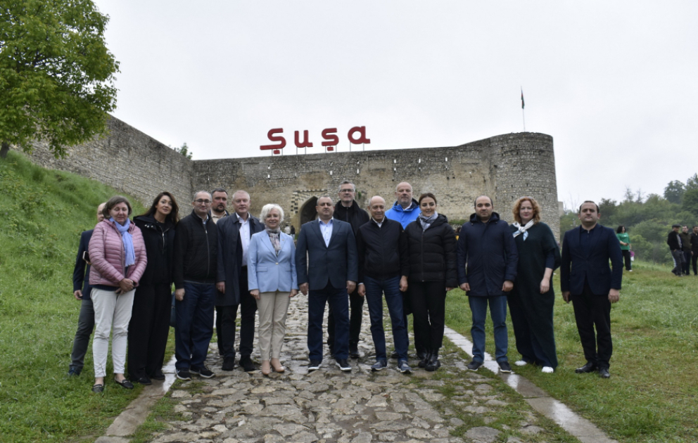 Speaker of Latvian Parliament arrives in Shusha VIDEO