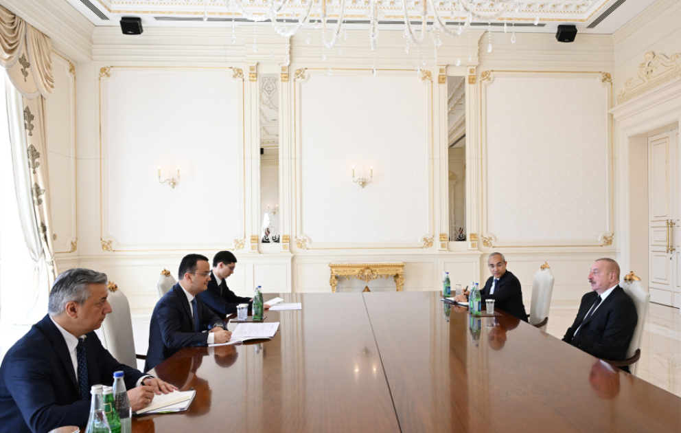 Prezident İlham Əliyev Özbəkistanın investisiya, sənaye və ticarət nazirini qəbul edib  YENİLƏNİB VİDEO