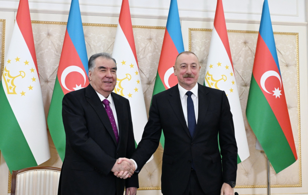 Les présidents azerbaïdjanais et tadjik font des déclarations à la presse VIDEO