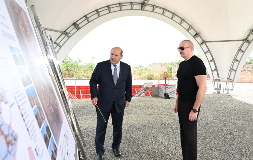 Foundation stone was laid for Gulluja village in Aghdam district VIDEO