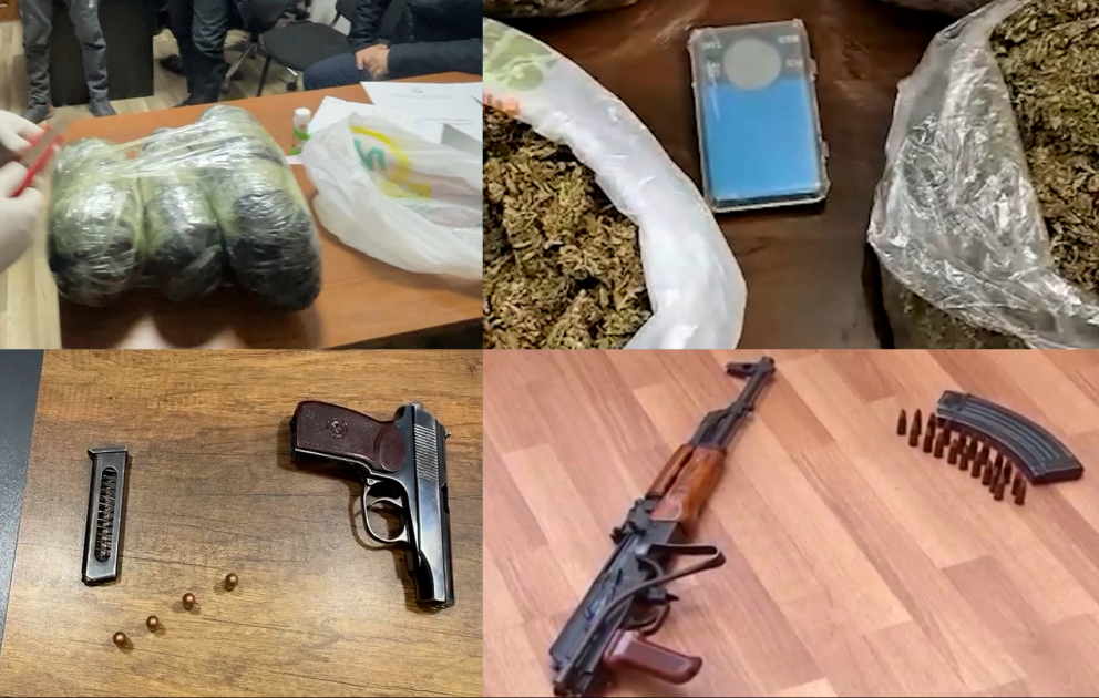 Sabunçu rayonunda saxlanılan 4 narkokuryerdə 7 kiloqram heroin, marixuana və metamfetamin aşkarlanıb VİDEO