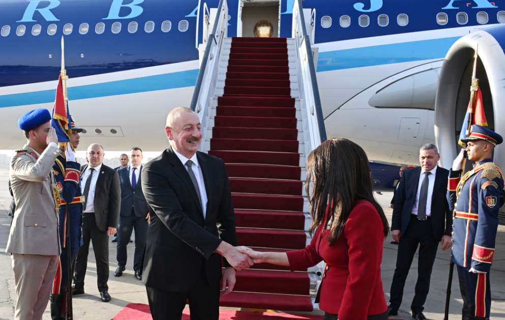 President of Azerbaijan Ilham Aliyev embarked on official visit to Egypt VIDEO