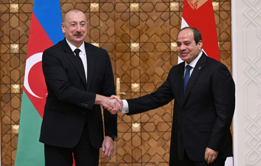 Azərbaycan və Misir prezidentləri mətbuata bəyanatlarla çıxış ediblər YENİLƏNİB VİDEO