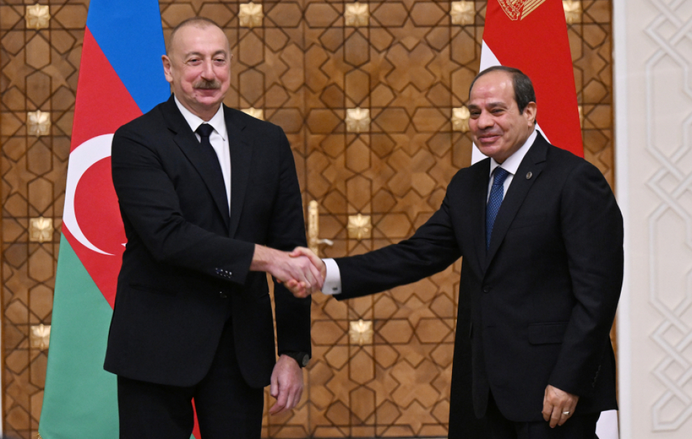 Les présidents azerbaïdjanais et égyptien font des déclarations à la presse VIDEO