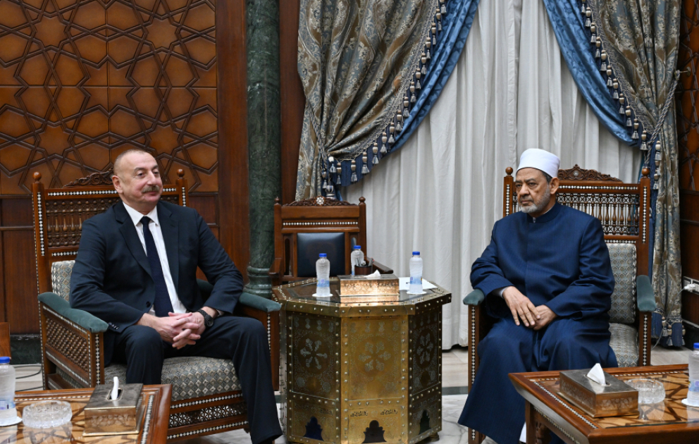 President Ilham Aliyev had meeting with Grand Sheikh of Al-Azhar Al-Sharif Ahmed Mohamed Ahmed El-Tayeb VIDEO