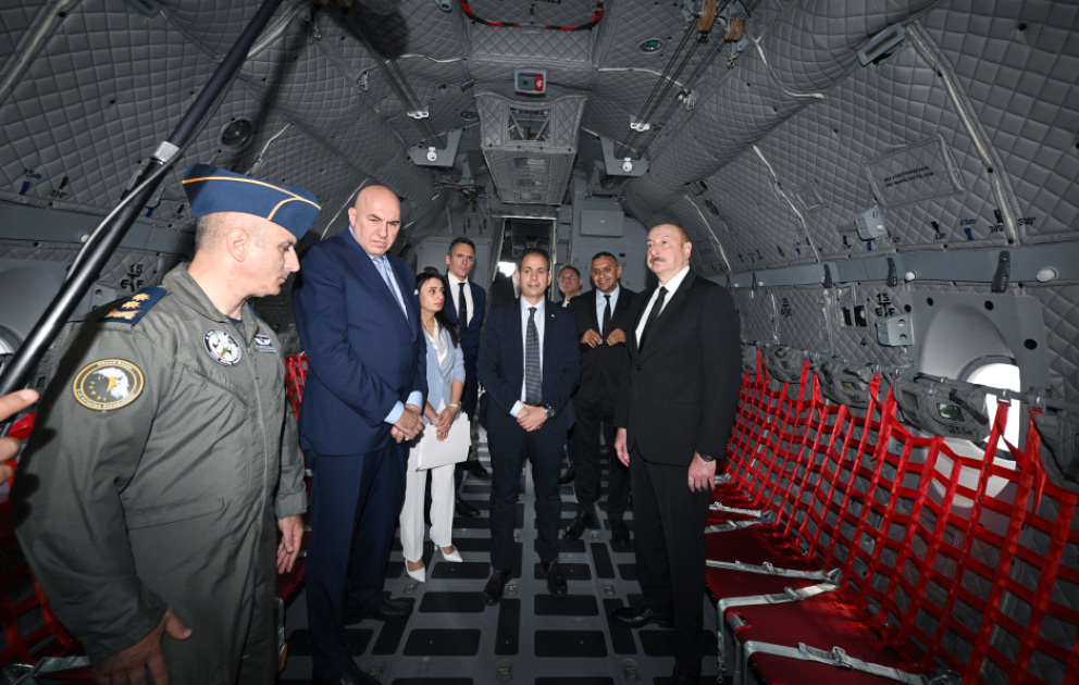 President Ilham Aliyev viewed military transport aircraft produced by Italian "Leonardo" company VIDEO