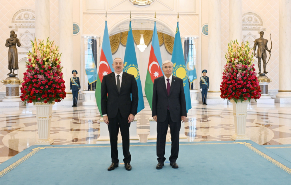 Meeting between Presidents of Azerbaijan and Kazakhstan was held in Astana  VIDEO