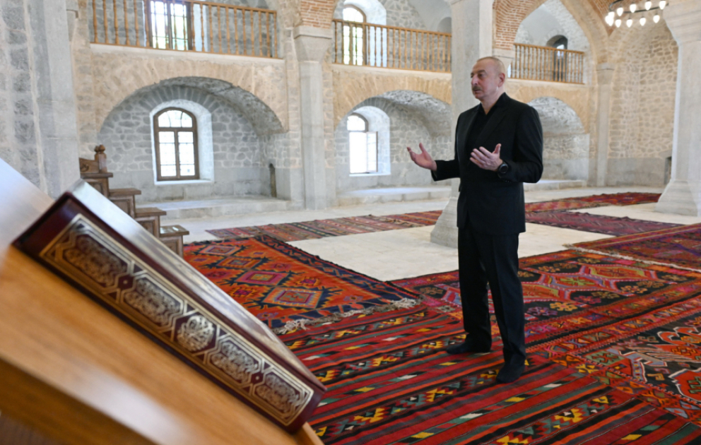 Şuşada Aşağı Gövhər Ağa məscidinin bərpadan sonra açılışı olub YENİLƏNİB  VİDEO