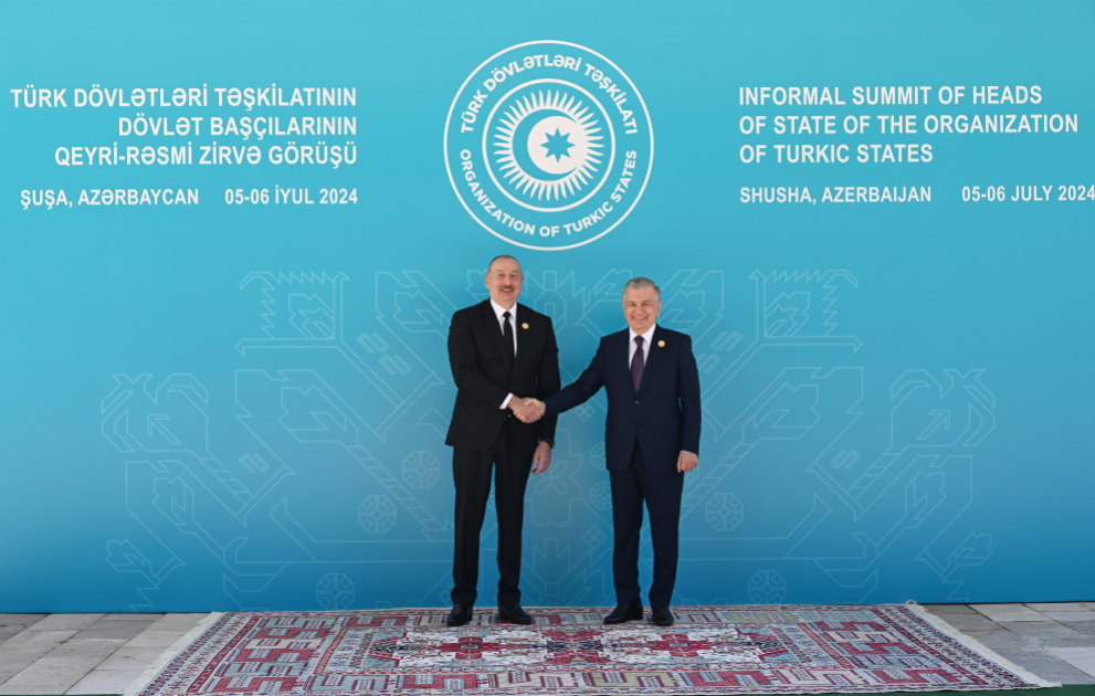 President Ilham Aliyev welcomed heads of state and government participating in Informal Summit of Heads of State of OTS in Shusha VIDEO