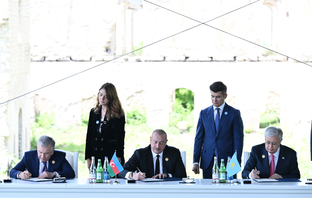A ceremony of signing Garabagh Declaration of Informal Summit of Organization of Turkic States was held in Shusha VIDEO