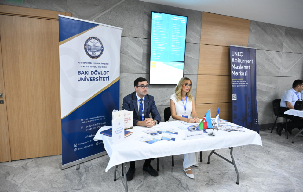Dövlət İmtahan Mərkəzinin təşkilatçılığı ilə ali təhsil müəssisələrinin sərgisinə start verilib VİDEO