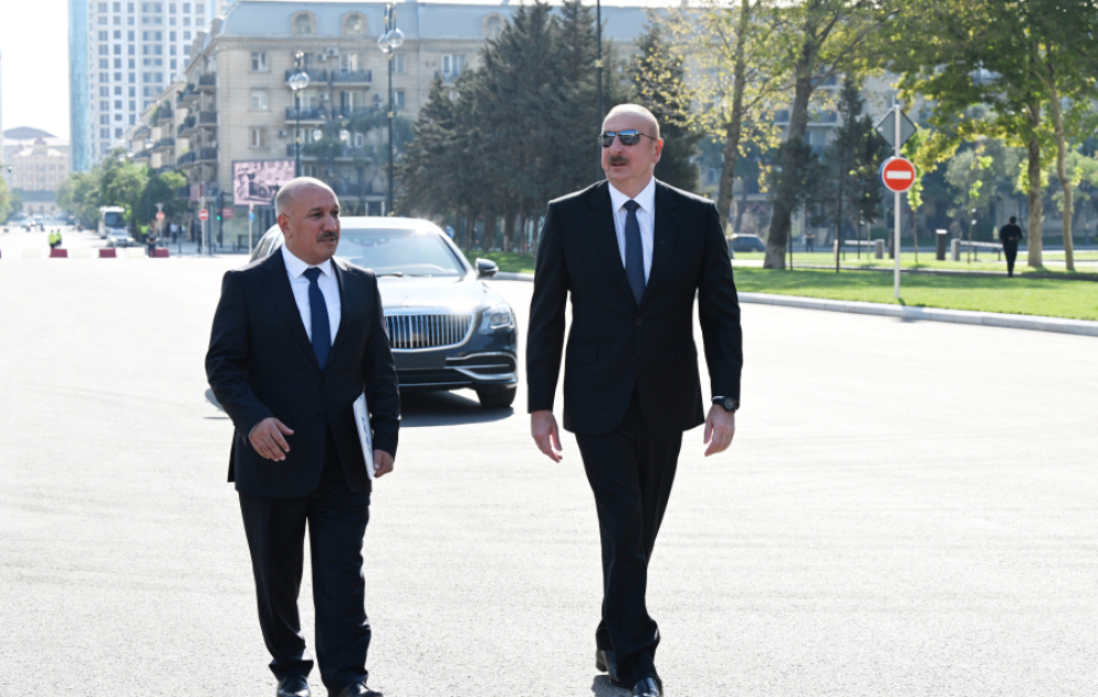President Ilham Aliyev attended opening of new road at "Javanshir" bridge site VIDEO