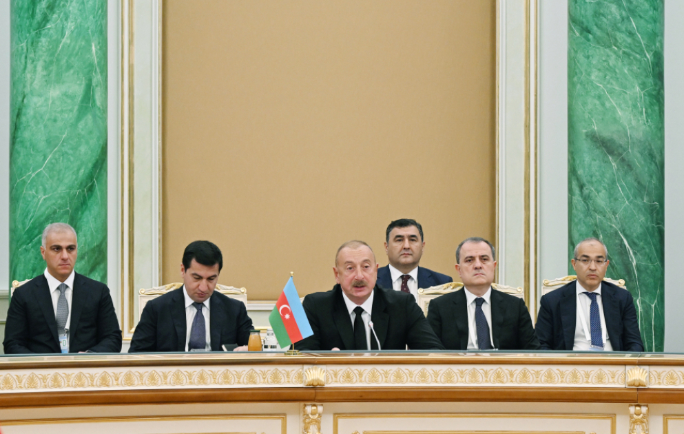 President Ilham Aliyev addressed meeting of Heads of State of Central Asia and Republic of Azerbaijan in Astana VIDEO