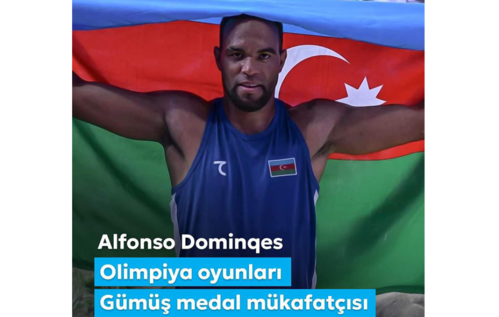 Erste Vizepräsidentin Mehriban Aliyeva gratuliert Olympia-Silbermedaillengewinner Alfonso Dominguez VIDEO