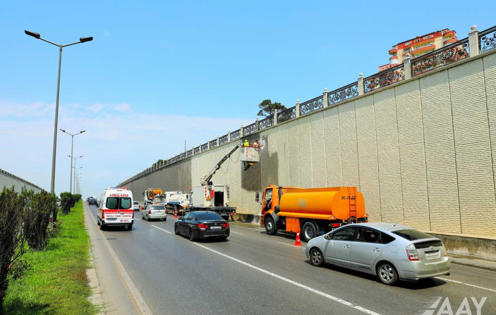 Bakıda tunellər və tuneldaxili yol elementləri təmizlənir VİDEO