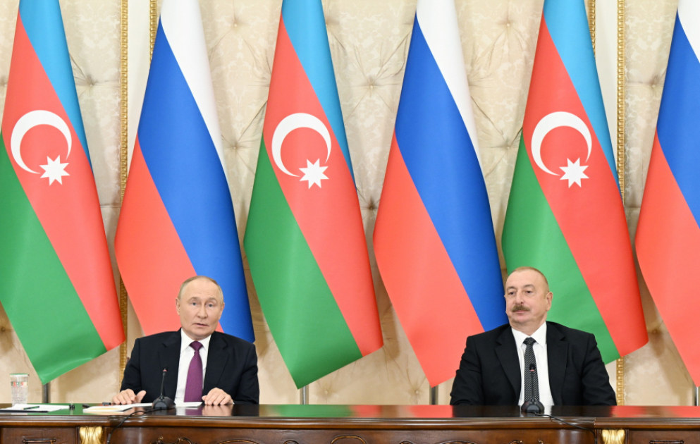 Prezident İlham Əliyev və Prezident Vladimir Putin mətbuata bəyanatlarla çıxış ediblər  YENİLƏNİB-3 VİDEO