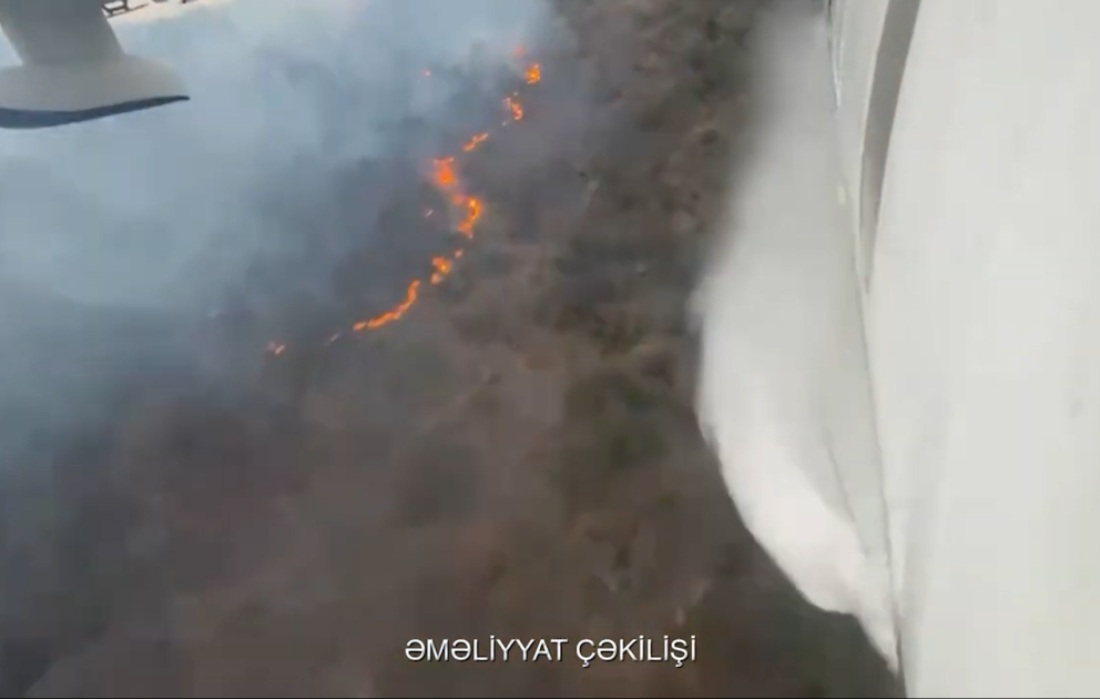 Amfibiya təyyarəsi Türkiyədəki meşə yanğınları ilə mübarizə tədbirlərini davam etdirir VİDEO