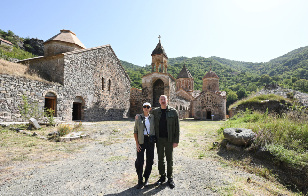 President Ilham Aliyev and First Lady Mehriban Aliyeva visited Khudavang Monastery Complex in Kalbajar VIDEO