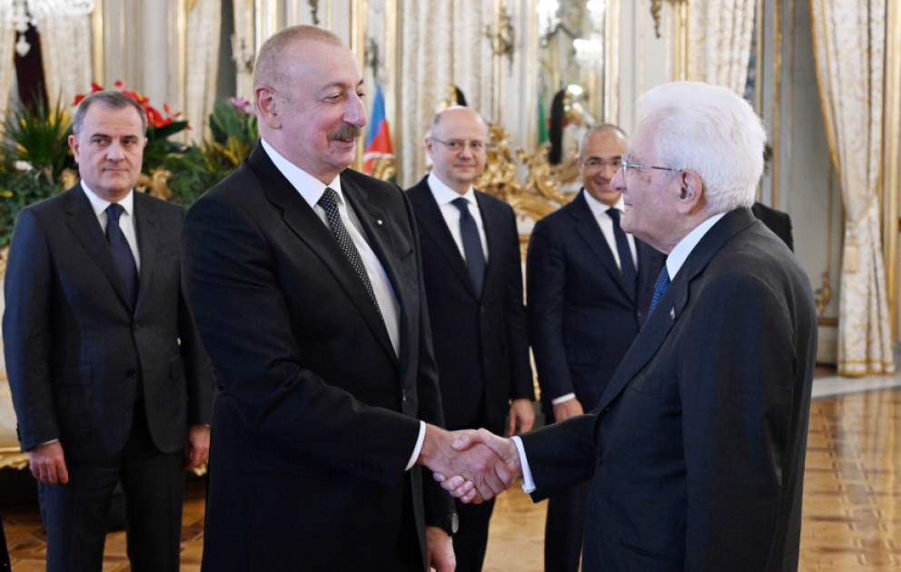 Prezident İlham Əliyevin Romada İtaliya Prezidenti Sercio Mattarella ilə birgə işçi naharı olub  YENİLƏNİB-2 VİDEO
