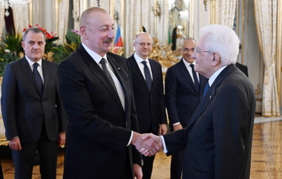 President Ilham Aliyev had working lunch with President of Italy in Rome VIDEO
