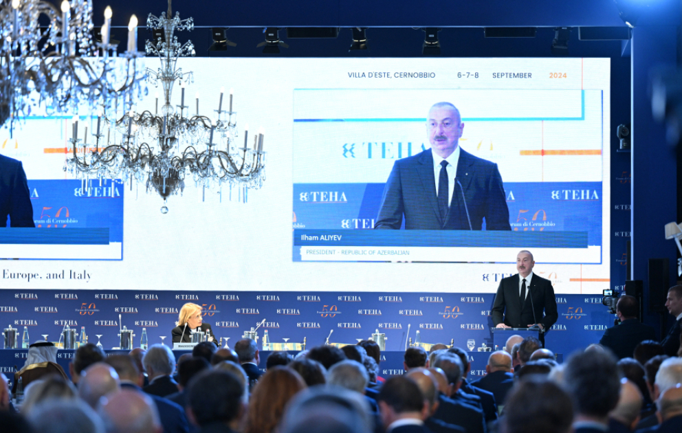 Prezident İlham Əliyev Beynəlxalq Çernobbio Forumunda “Yeni geosiyasi şəraitdə Azərbaycanın rolu” adlı sessiyada çıxış edib  YENİLƏNİB 2 VİDEO