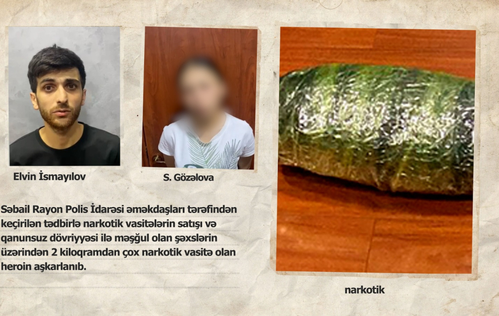 Səbaildə saxlanılan şəxslərdən 2 kiloqram heroin aşkarlanıb VİDEO