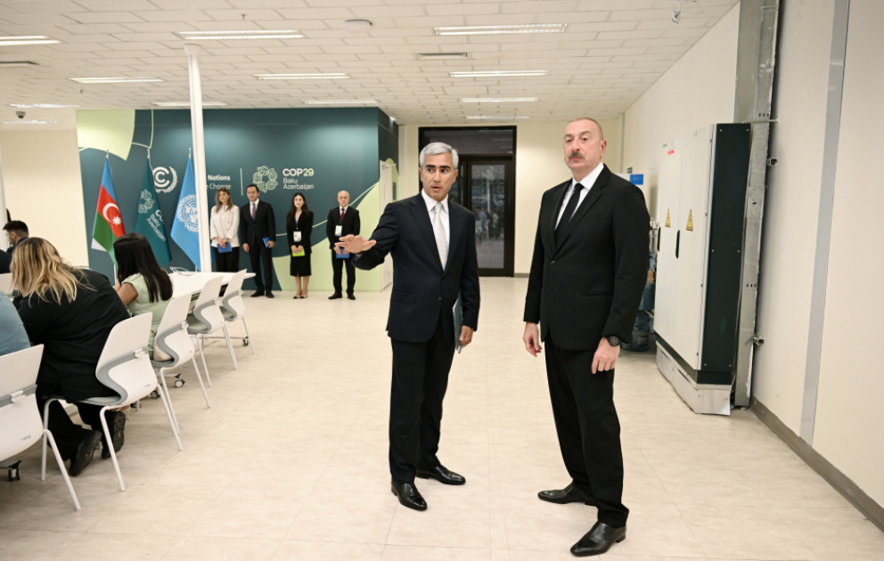 Prezident İlham Əliyev Bakı Olimpiya Stadionunun ərazisində COP29-a hazırlıqla bağlı görülən işlərlə tanış olub VİDEO