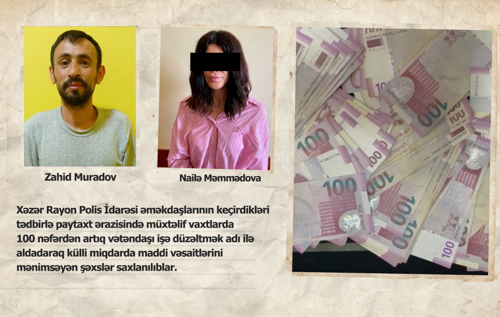 İşə düzəltmək adı altında 100-dən çox vətəndaşın pulunu ələ keçirən şəxslər saxlanılıblar VİDEO