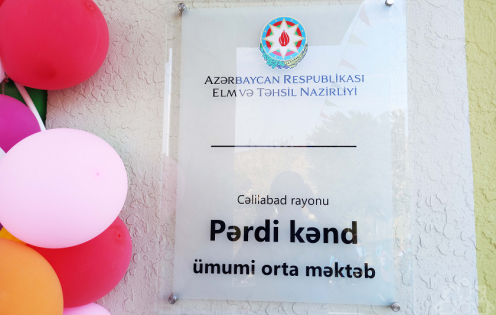 Cəlilabadın Pərdi kəndində yeni məktəb binası istifadəyə verilib VİDEO