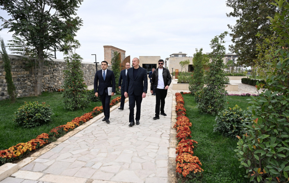 Prezident İlham Əliyev Ağdam şəhərində İmarət Kompleksinin bərpadan sonra açılışında iştirak edib  YENİLƏNİB VİDEO