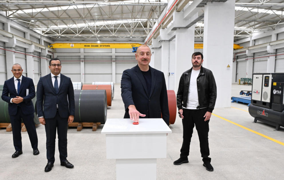President Ilham Aliyev inspected progress at Aghdam Industrial Park and attended inauguration of new plants VIDEO