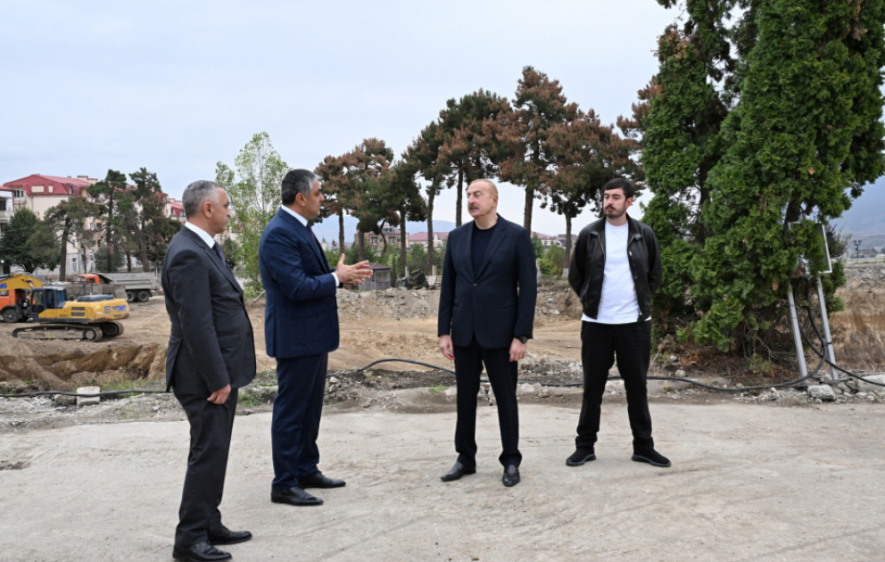 President Ilham Aliyev inspected construction progress of Convention Center at Victory Square in Khankendi VIDEO