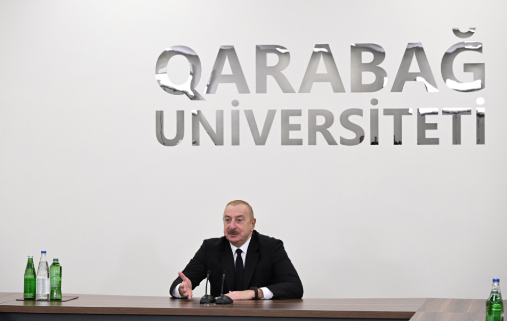 President Ilham Aliyev attended inauguration of renovated Garabagh University in Khankendi city VIDEO