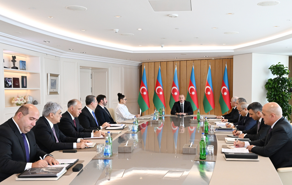 A meeting on economic issues was held President Ilham Aliyev addressed the meeting