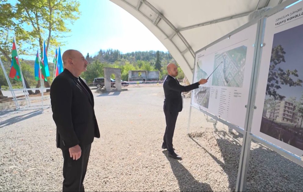 Zəngilan şəhərində təməli qoyulan altıncı yaşayış kompleksində 177 mənzil olacaq YENİLƏNİB VİDEO